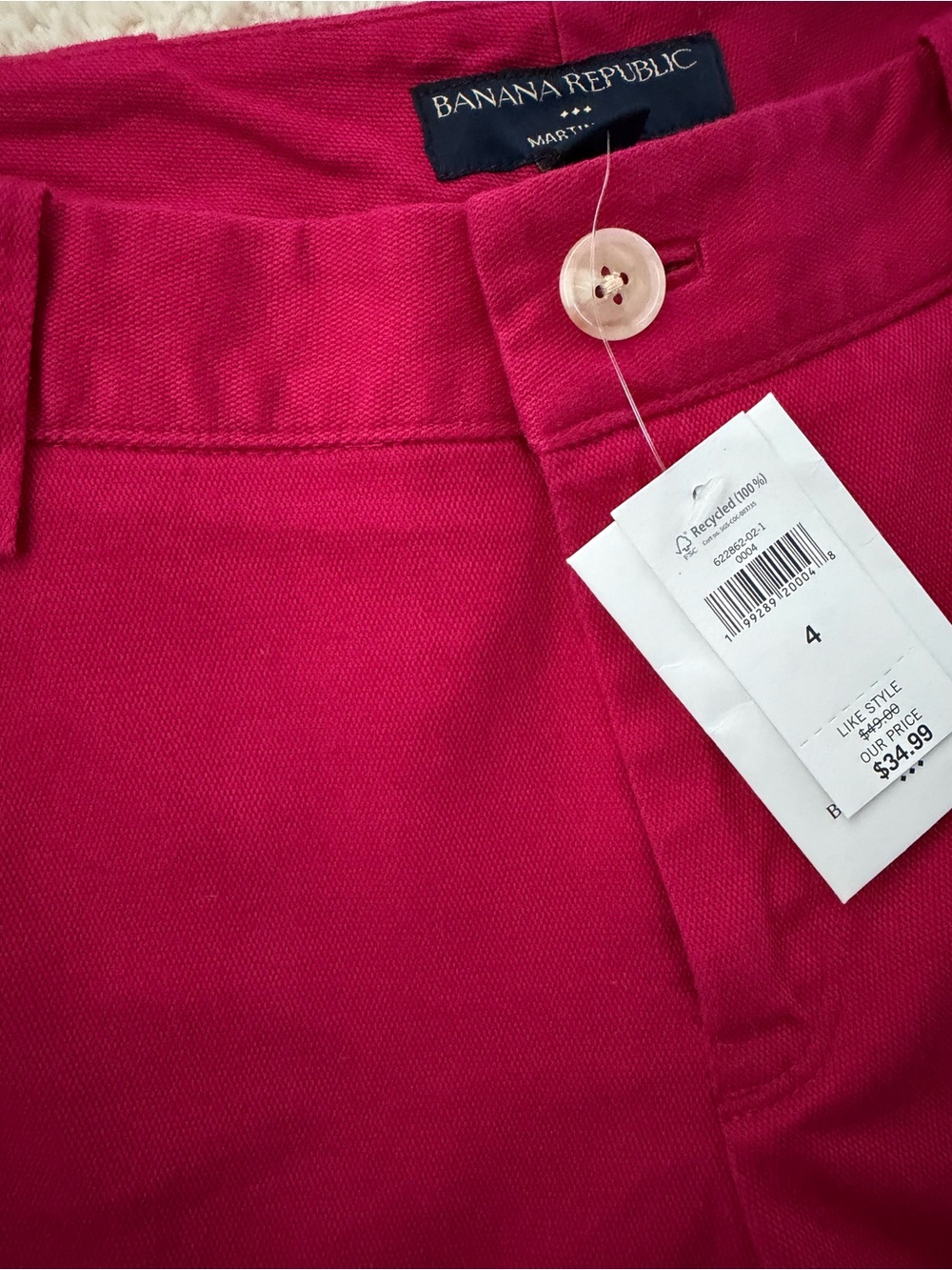Banana Republic Raspberry Red Cuffed Bermuda Shorts - Picture 10 of 11